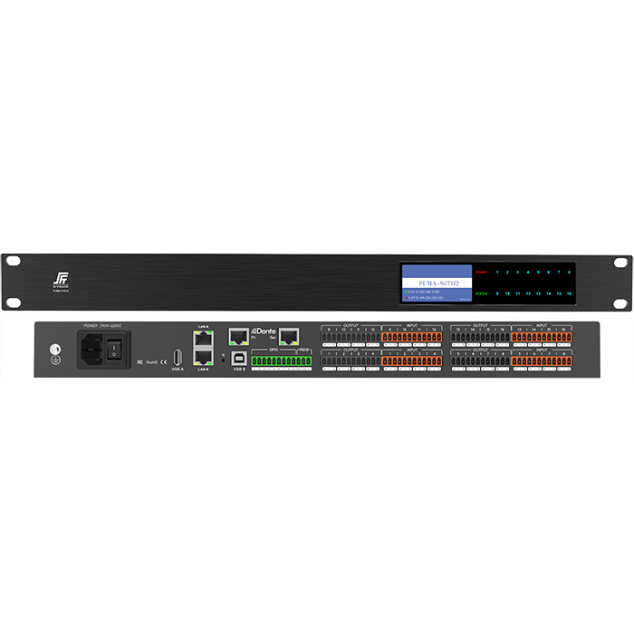 معالج الصوت Dante 64 in 64 Out Open Architecture DSP Network